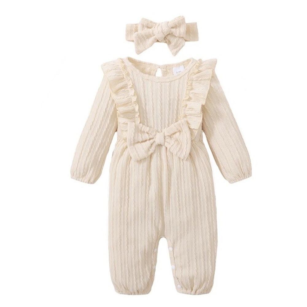 Younger Tree Baby Girl Romper Infant Winter Clothes Ruffle Sweater 12-18 DD2